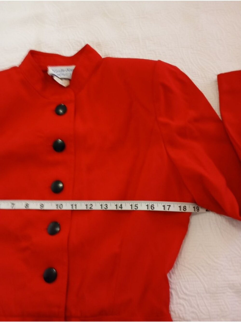 Leslie Fay Red Peplum Button-Up Jacket Women’s Size 12 Made In USA - Picture 8 of 8